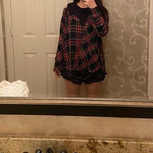 Maje Deconstructured plaid shirt